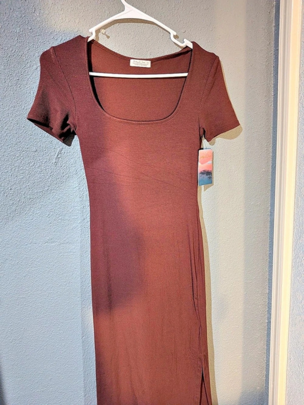 Brown Ribbed Dress